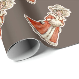 Presente Boneco de papel infantil vitoriano muff de casaco