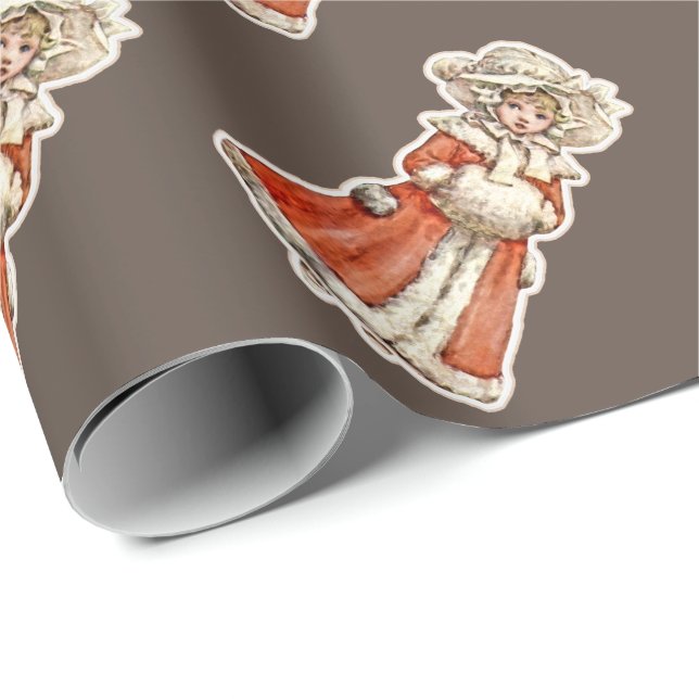 Presente Boneco de papel infantil vitoriano muff de casaco  (Ponta do rolo)