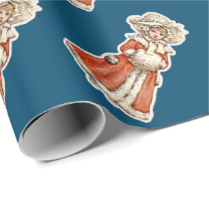 Presente Boneco de papel infantil vitoriano muff de casaco 