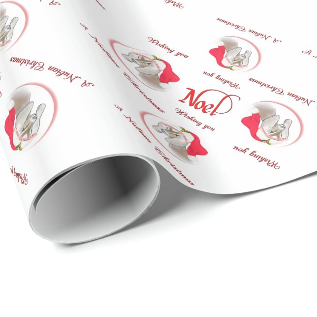 Presente Bonito papel de moldagem de natal de noel núvio (Ponta do rolo)