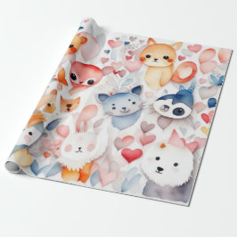 Presente Bonitos animais Papel de enrolar