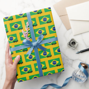 Presente Brasil: Papel de Embalagem, Patriótico de Bandeira