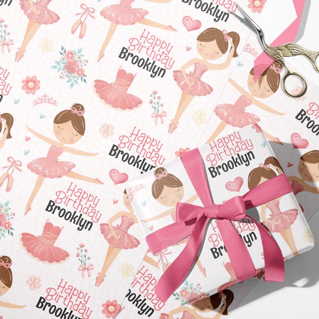 Presente Brunette Ballerina - Papel de enrolamento personal (Criador carregado)