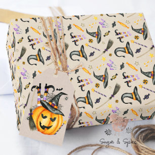 Presente Bruxa de Halloween e Papel de Molho de Doces