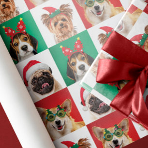 Presente Cães de Natal Molhando Folhas de Papel