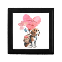 Caixa com dia de os namorados Beagle Puppy Jewelry
