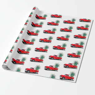 Presente Caminhão Vermelho com Cacto de Agave, Papel de Emb