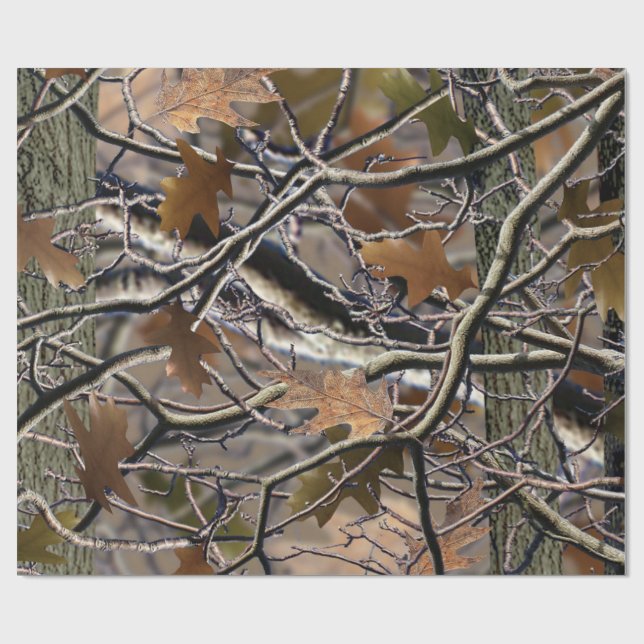 Presente Camo De Árvore, Arranjo De Presente, Papel Esfrega (Aberto)