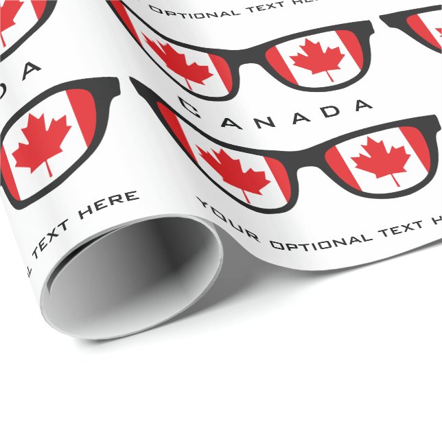 Presente Canadá Dobra texto personalizado e papel de empaco (Ponta do rolo)
