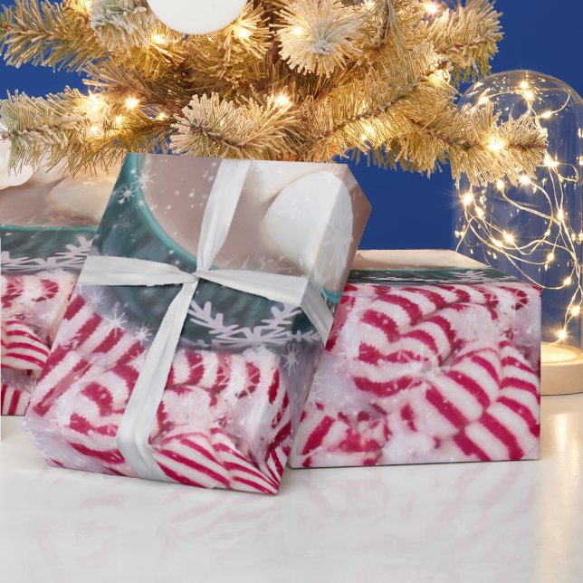 Presente Candy Cane & Hot Chocolate Papel de Natal (Feriados)