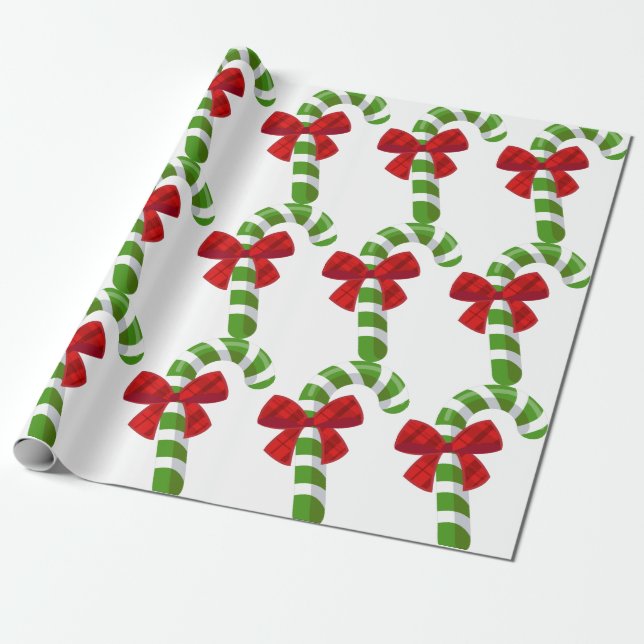 Presente Candy Cane Papel de Embalagem de Natal (Desenrolado)