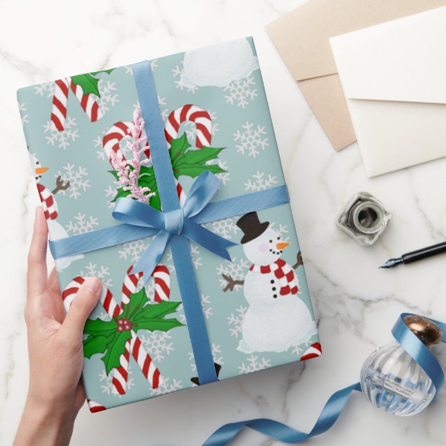 Presente Candy Cane, Snowman A Moldar Folhas De Papel (Presentear)
