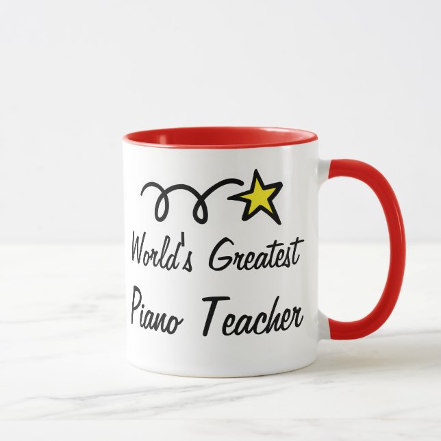 Presente Caneca de Café - Melhor Professor de Pian (Direita)