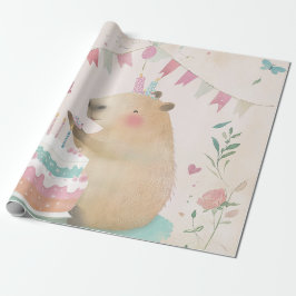 Presente Capybara Birthday Bash Party - Papel de Enxertamen