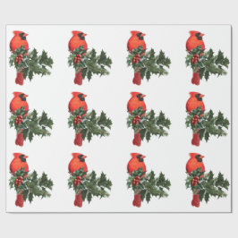 Presente Cardeal em papel de enrolamento Holly 3