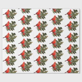 Presente Cardeal sobre papel de moldagem Holly