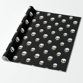 Presente Caveira com papel de enrolamento de pistas amarela