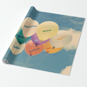Presente Celebração Festiva Papel de Embalagem de Aniversár