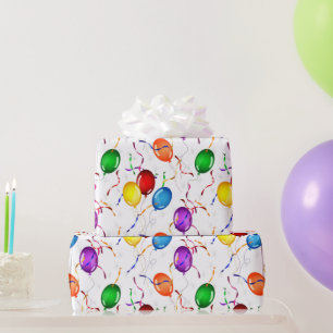 Presente Celebrando o Papel de Embalagem de Balões