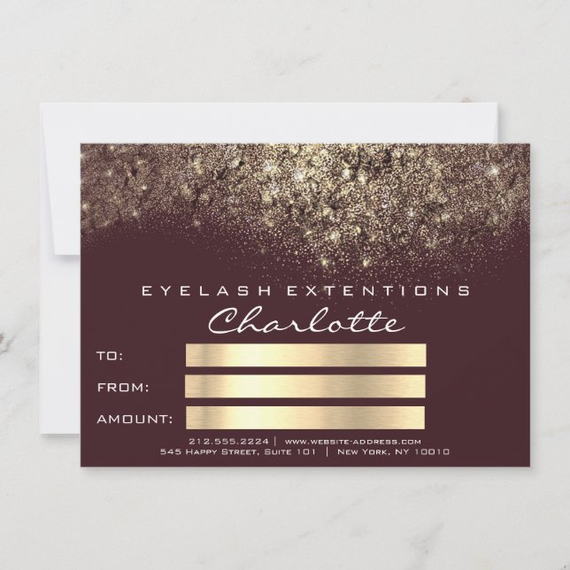 Presente Certificado Glitter Confete Dourado Burgu (Frente)