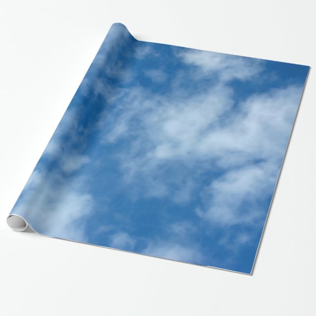 Presente Céu Azul com Papel de Moldagem de Fotos em Nuvens (Desenrolado)