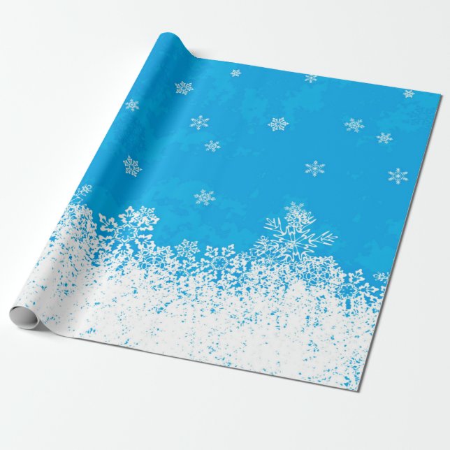 Presente Céu Azul e Papel de Mola de Natal para Neve em Que (Desenrolado)