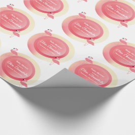 Presente Chá de fraldas Flamingo Rosa | Papel de enrolament