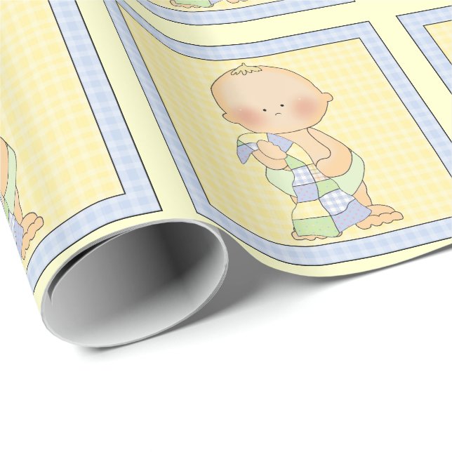 Presente Chá de fraldas Papel de embalagem para bebês (Ponta do rolo)