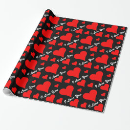 Presente CHIC_ " eu te amo" PAPEL de ENVOLVIMENTO VERMELHO
