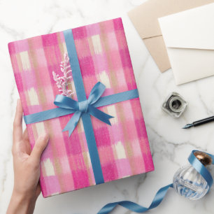 Presente Cilindro de papel bonito pintado de Xadrez rosa