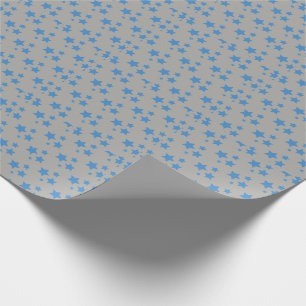Presente Cinza Azul Estrelas Papel de ondulação de design