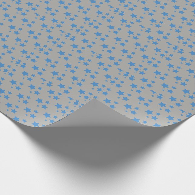 Presente Cinza Azul Estrelas Papel de ondulação de design m (Ponta)