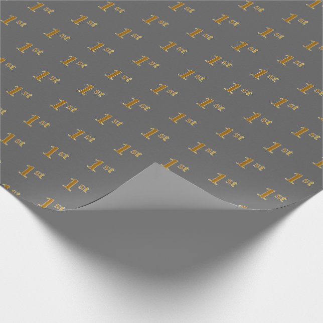 Presente Cinza, Faux Dourado 1 rua (Primeira) Papel de Enca (Ponta)