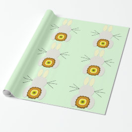 Presente Coelhinho De Páscoa Amarelo Em Papel De Molho Verd