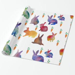Presente Coelhos e cenouras papel de enrolar