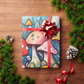 Presente Cogumelos cúbicos padrão de cúpula Papel de enrola