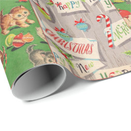 Presente Colagem do papel de envolvimento do feriado do