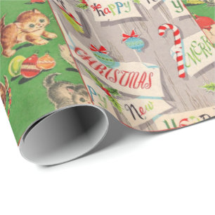 Presente Colagem do papel de envolvimento do feriado do