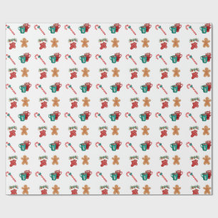 Presente Combinando os ícones vibrantes de Natal Papel de e