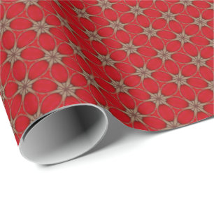 Presente Como o papel de envolvimento vermelho do teste