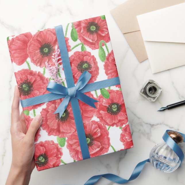 Presente Cópias aquáticas papel de embalagem floral (Presentear)