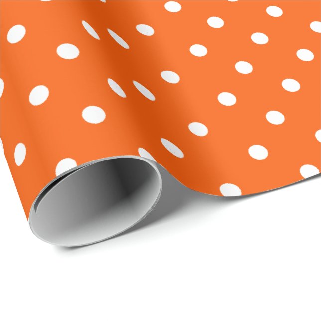Presente Cor de Laranja | Papel de enrolamento de Bolinhas  (Ponta do rolo)