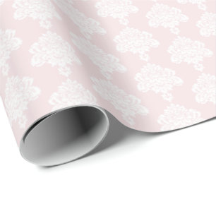Presente Cor de rosa desbotado Papel branco para enrolame