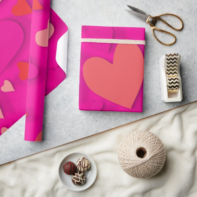 Presente Coração de papel decorativo 2 (Artesanato)