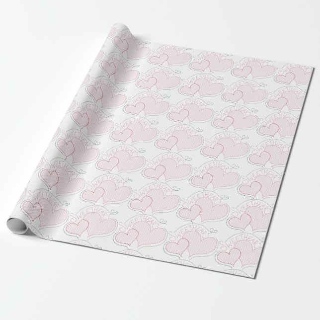 Presente Corações Cruzados Papel de Molho (Desenrolado)
