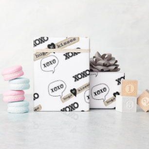 Presente Corações Xoxo de papel de enrolamento de dias de o