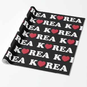 Presente Coreano Ama Papel de Envolvimento do Coração