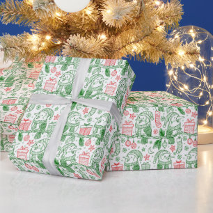 Presente Cores Brilhantes de Natal Papel de enrolar