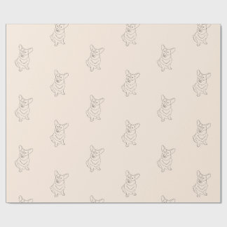 Presente Corgi - Papel de enrolamento decorado
