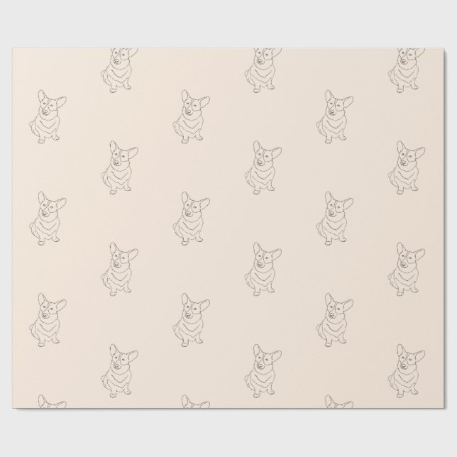Presente Corgi - Papel de enrolamento decorado (Aberto)